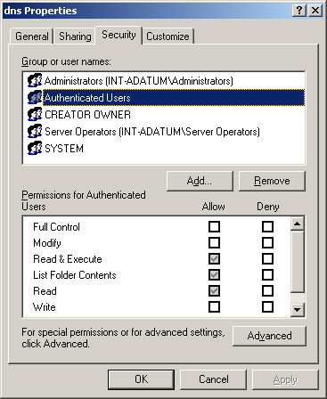 how to grant permission to one zone no dns server