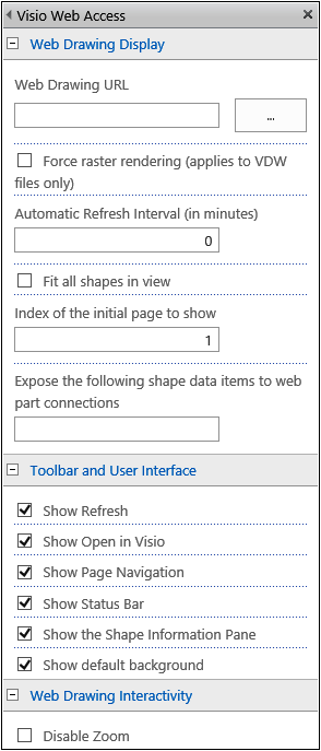 A partial screenshot of the Visio Web Access tool pane.