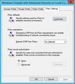 Configuring systemwide IPsec settings on the computer.
