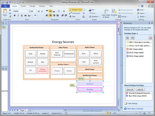 Microsoft Visio 2010 : Organizing and Annotating Diagrams - Markup ...