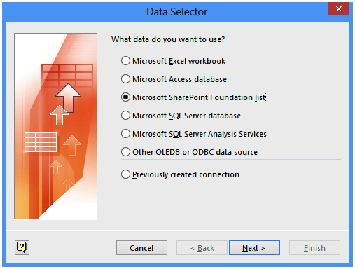 A screenshot of the Data Selector