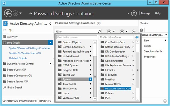 Fine-grained password policies are stored in the Password Settings Container.