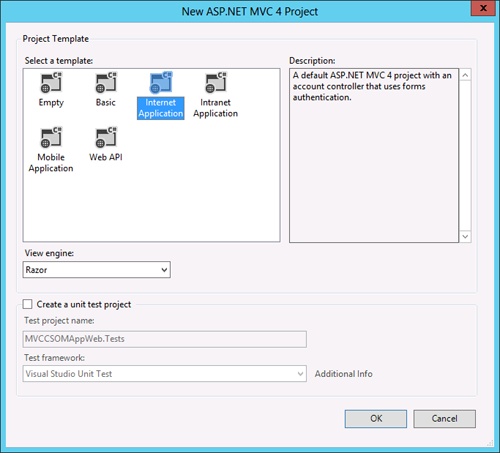 Use the MVC4 Project Wizard to start a new project.